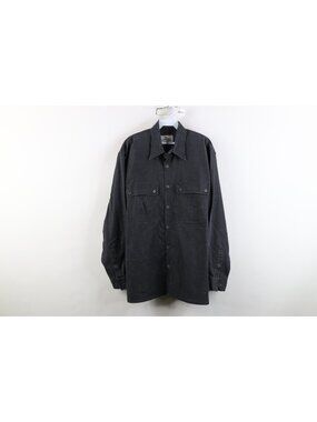 Tilley Endurables Mens L Chambray Denim Stretch Collared Trekking Button Shirt